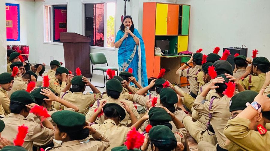 Sunitaa Chowdary conducting a career session with students